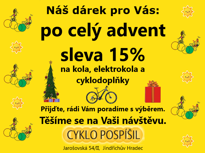 V Cyklo Pospíšil pořídíte cyklistické dárky c 15% slevou po celý advent