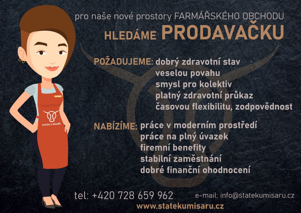 Statek U Misařů hledá prodavačku
